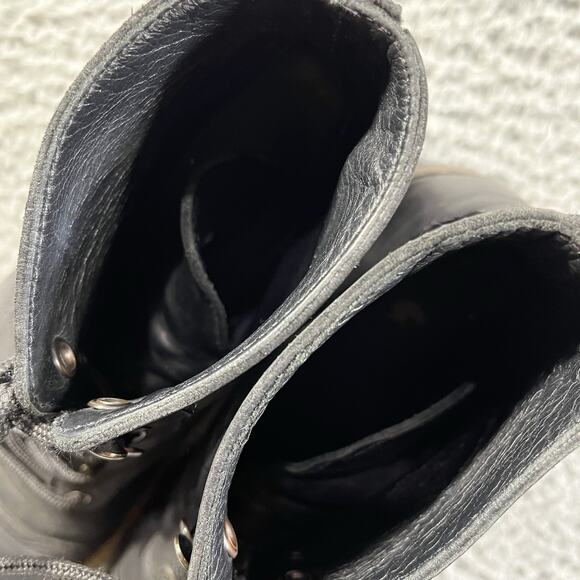 THURSDAY BOOT COMPANY CAPTAIN BOOTS MENS 11.5 BLACK MATTE LACE UP LEATHER *READ* - Picture 11 of 12